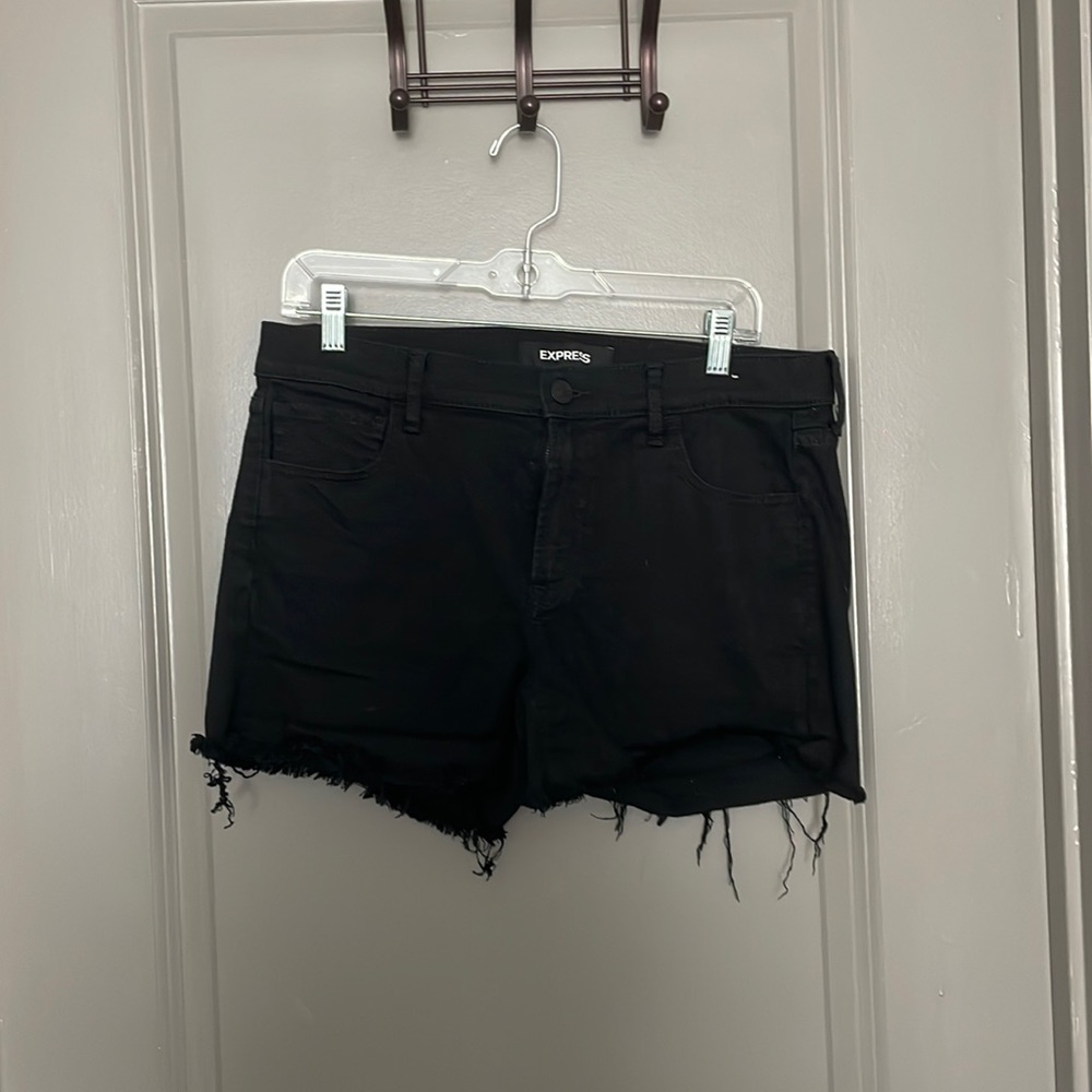 Express Black Denim Supersoft shorts